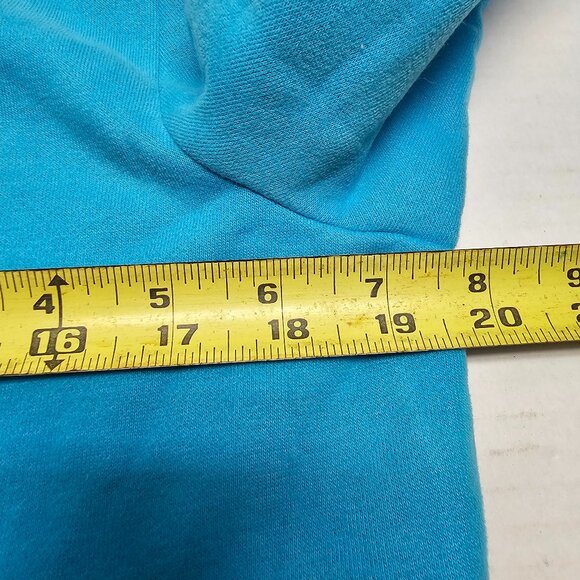 Adidas Bright Blue & Yellow 3 Stripe Sweatshirt Hoodie Y2K Bold Full Zipper Logo - Picture 11 of 11